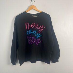 State of Mine Merry Every Thing holiday sweatshirt size large